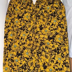 Forever 21 Yellow and Black Floral Skirt